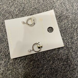 Kendra Scott Silver Earrings with Pearl Detail